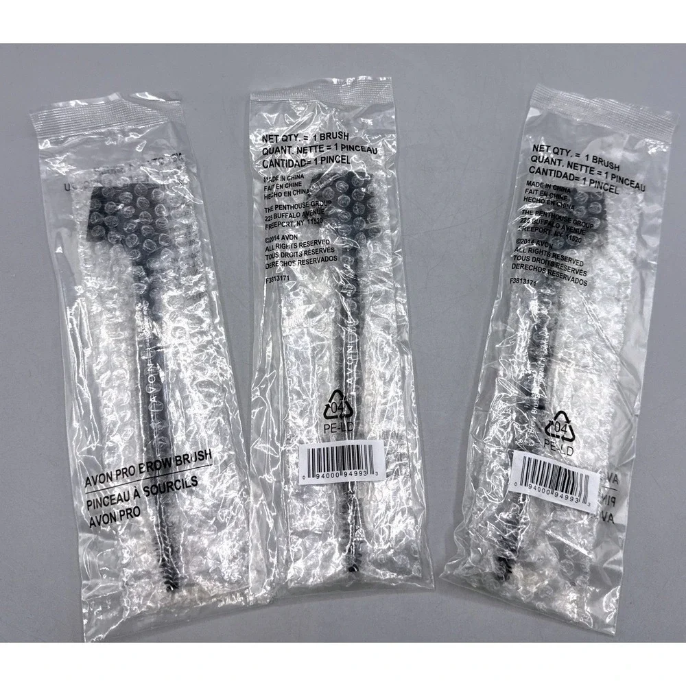 Avon Pro Brow Brush Dual Ended Eye Grooming Tool Black F3813171 Lot of 3